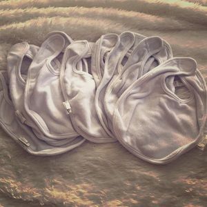 8 pack of plain white bibs